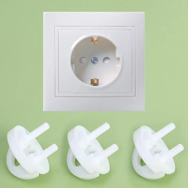 Socket Covers White Electrical Safety Socket Protective Cover Baby Care Safety Guard Protection Children Anti Electric Shock Rotate Protectors
