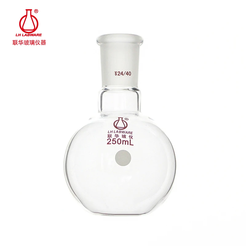 LH 랩웨어 싱글 넥 평저 플라스크, 용량 50mL, 100mL, 125mL, 250mL, 붕규산염 유리, LH-05