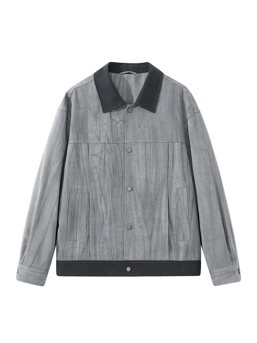 Young High-End Casual Lapel Men's Jacket Affordable Luxury Fashion Short Jackets Long Sleeve Single-Breasted Simple Tops