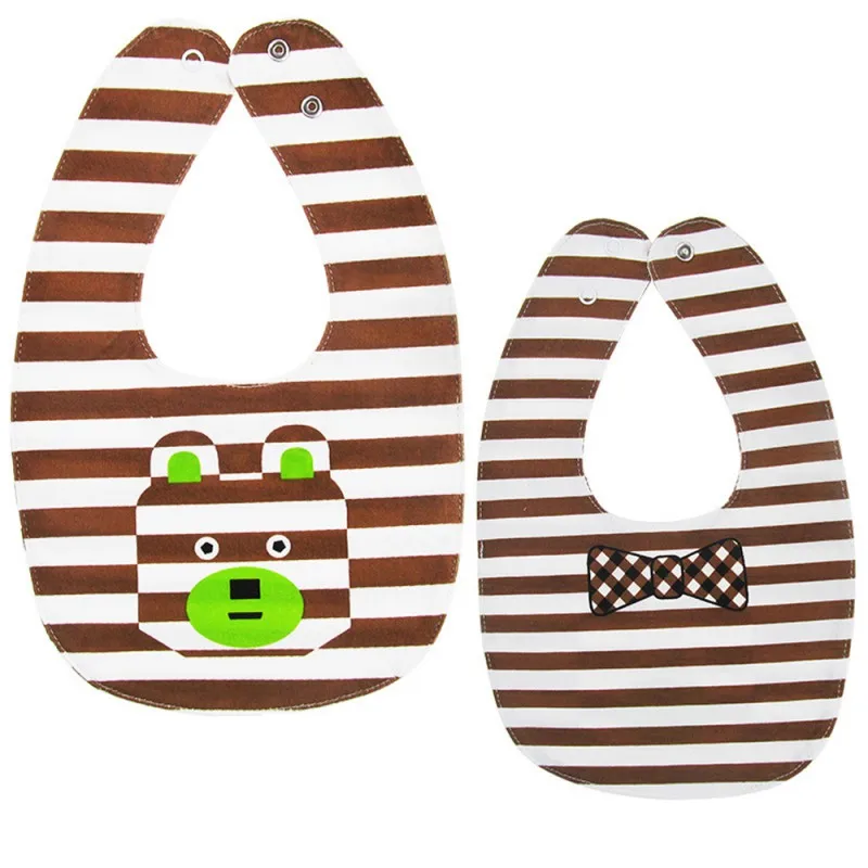 Baby Double Side Feeding Bibs Saliva Towel Waterproof Food Apron For Newborn Cartoon Animal Towels Toddler Kids Burp Cloths baby newborn pu waterproof bib infant toddler feeding apron cartoon print saliva towel burp cloth shower gifts