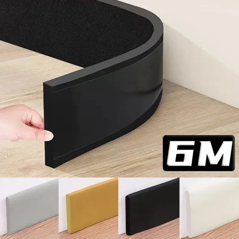 Self Adhesive Waterproof Skirting Line 3D Wall Sticker Thickened Anti-collision Decor Strip Living Room Corner Line Sticker