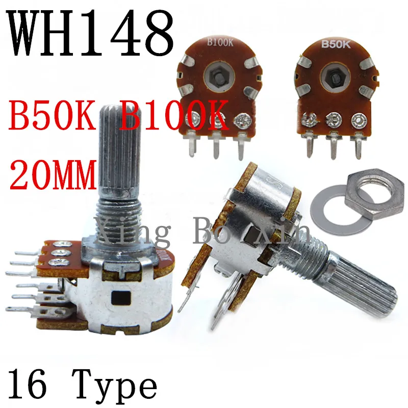 

Двухрядный 6-контактный усилитель громкости WH148, B50K, B100K, 10 шт.