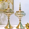 Metal Glass Decorative Jar Candy Jar Storage Tank Glass Jars Glass Bottles Organizer Home Decoration Accessories Ornament Crafts 4