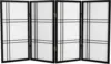 3 Ft. Short Double Cross Shoji Screen - Black - 4 Panels 1