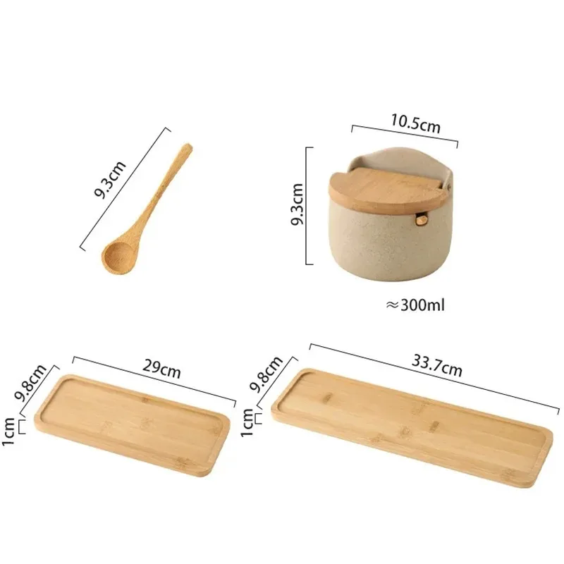 Afmetingen van de zoutpot 10.5 bij 9.3 cm en 300 ml inhoud