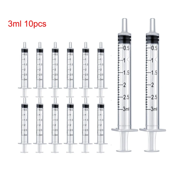 1/5/10pcs Plastic Luer Lock Syringes Hydroponic Measure Perfume Rinse Disposable Sampler Injector For Feed Small Cat Dog Tree Normal 3ml 10pcs