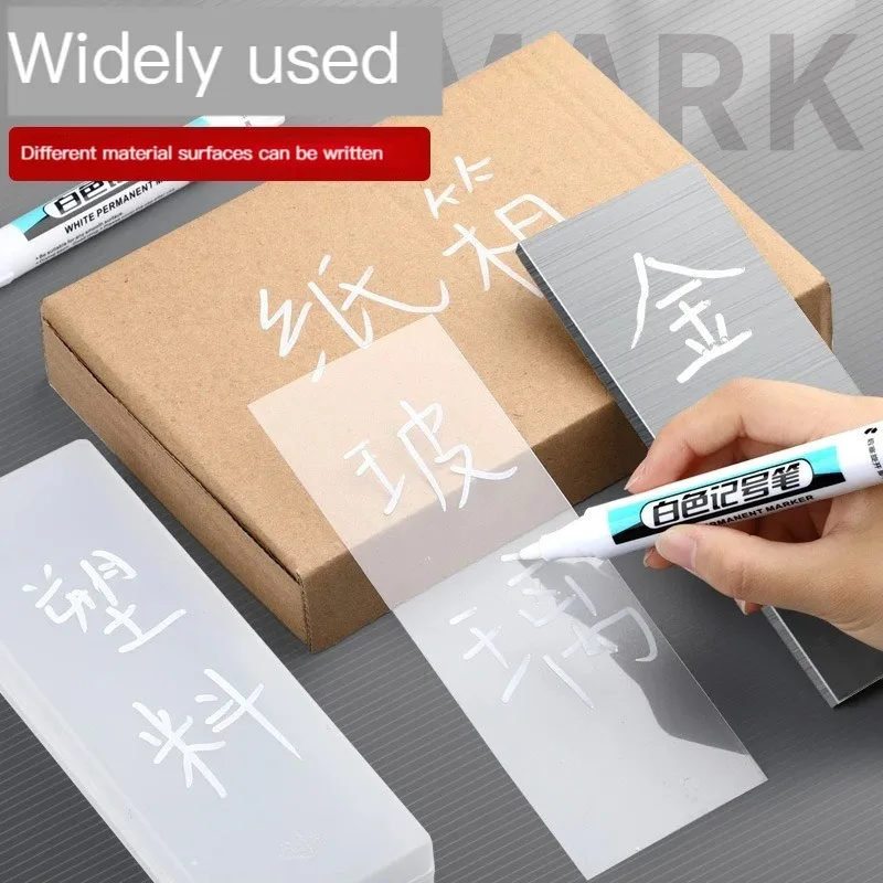 Permanent Marker White Permanent Paint Pen Set For Wood Rock Plastic Leather Glass Stone Metal Canvas Ceramic Deep Hole