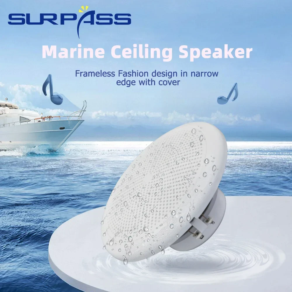 6inch 25W Marine Boat Ceiling Speaker Waterproof IP44 Outdoor Speakers Recessed Music Speaker for Yacht SPA Bathroom Shower Room