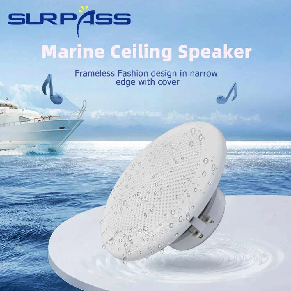 6inch 25W Marine Boat Ceiling Speakers Waterproof IP44 Outdoor Recessed Music Speaker for Yacht SPA Bathroom Shower Room bluetooth speaker wall ceiling speaker marine speakers