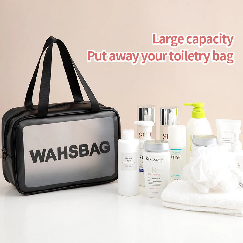 Cosmetic Bag Waterproof Portable Large Capacity Pu Transparent Wash Travel Storage