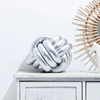 Inyahome Silver Knotted Ball Throw Pillow Ultra Soft Companionship Decorative Hand-woven Knotted Pillow Sofa Cushion for Bedroom 3