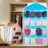 1PC 16 Grid Wall-mounted Clothes Organizer Fabric Closet Bag Storage Rack Mesh Pocket Clear Hanging Over The Wardrobe 2