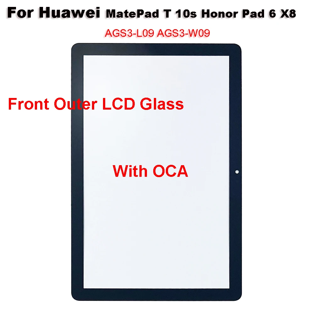 

Для Huawei MatePad T 10s Honor Pad 6 X8 Φ Сенсорная панель планшет передний Внешний ЖК-стеклянный объектив с OCA