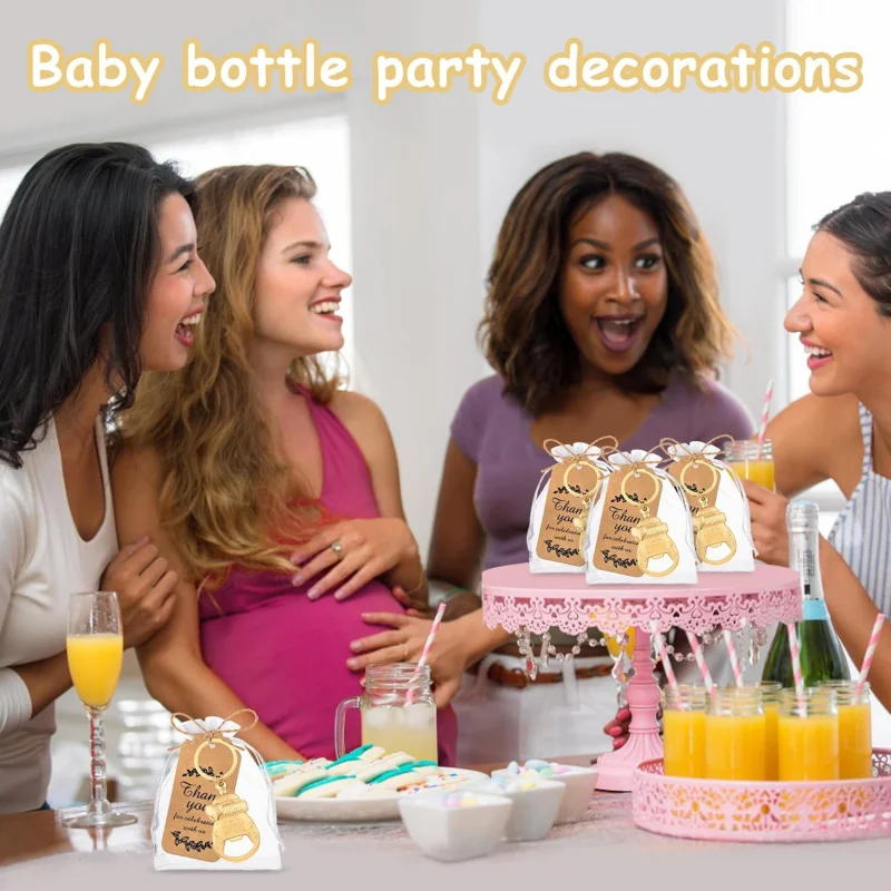 6 Set Popping Bottle Openers Keychain Baby Shower Party Favors for Guests Baby Bottle Opener Souvenirs for Reveal Wedding Party