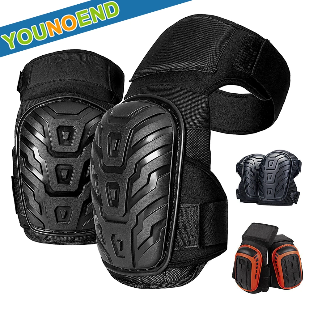 

1Pair Professional Knee Pads with Adjustable EVA Gel PVC Shell Kneeling Cushion for Gardening Floor Installation Car Repair