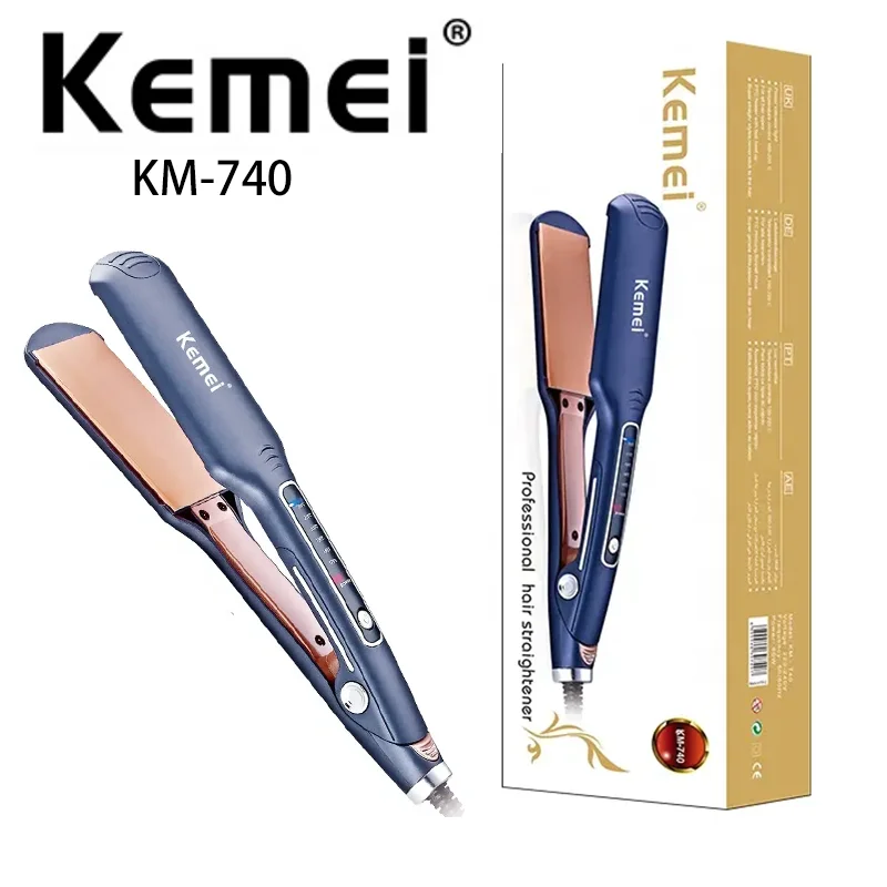 Kemei Km-740 Portable Professional Led Six-speed Flat Iron Negative Ion Anti-scald Hair Straightener Curling Iron esu jb02 10pcs adult biopolar esu plate professional disposable electrode sheet negative plate