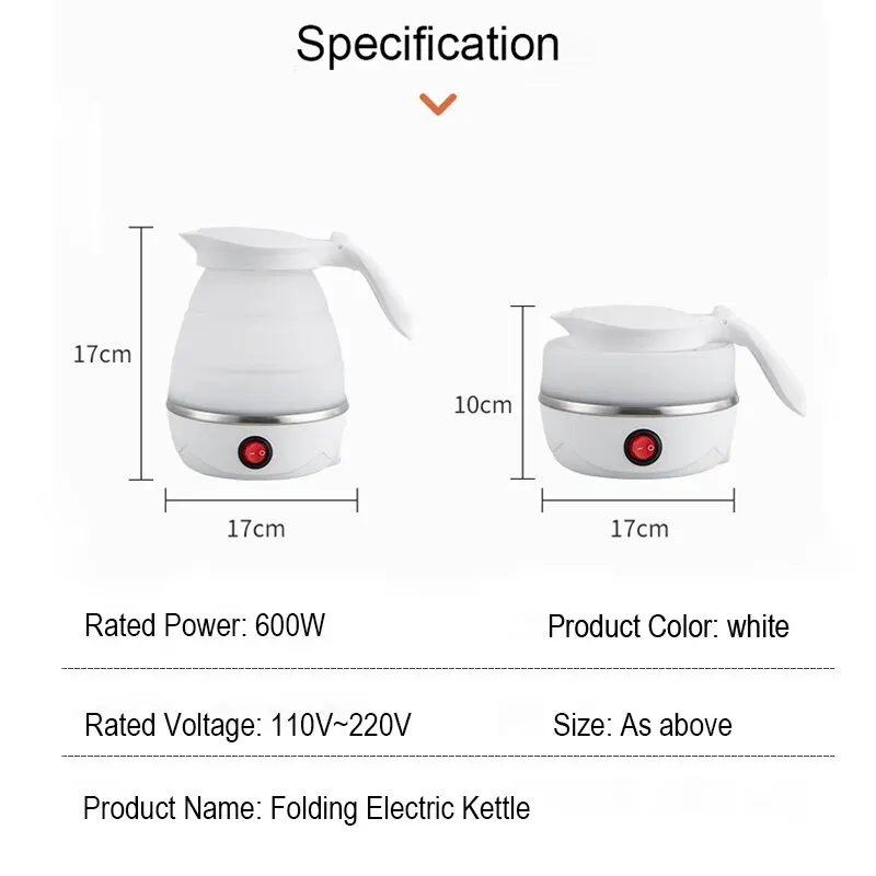 Foldable And Portable Teapot Water Heater 600ML Household Travel Electric Water Kettle 220V Kitchen Appliances Water Boiling Pot images - 6