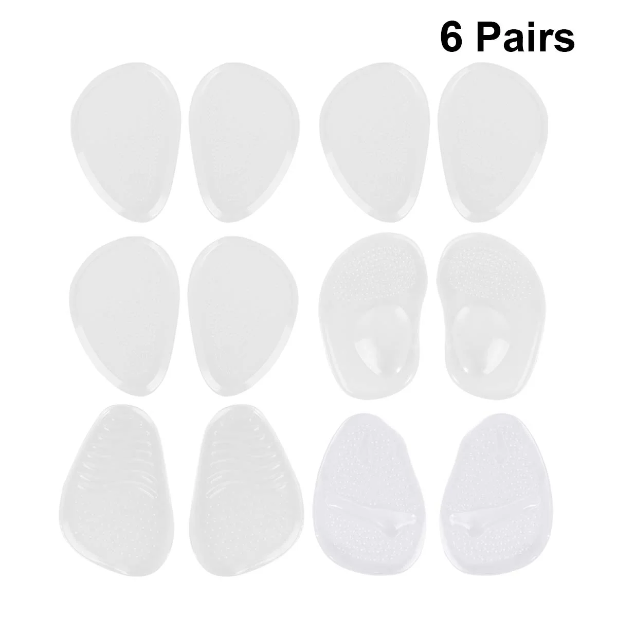 6 Pairs Non-slip Cushion High-heeled Shoes Pad Forefoot Inserts Insoles Eversion