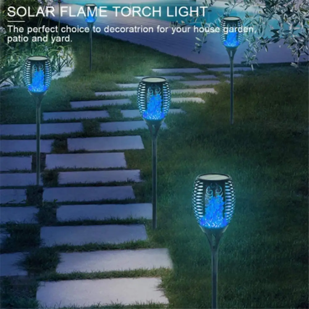 Description Picture 5 of item4/2Pcs 12LED Solar Flame Torch Light Flickering Light Waterproof Garden Decoration Outdoor Lawn Path Yard Patio Floor Lamp
