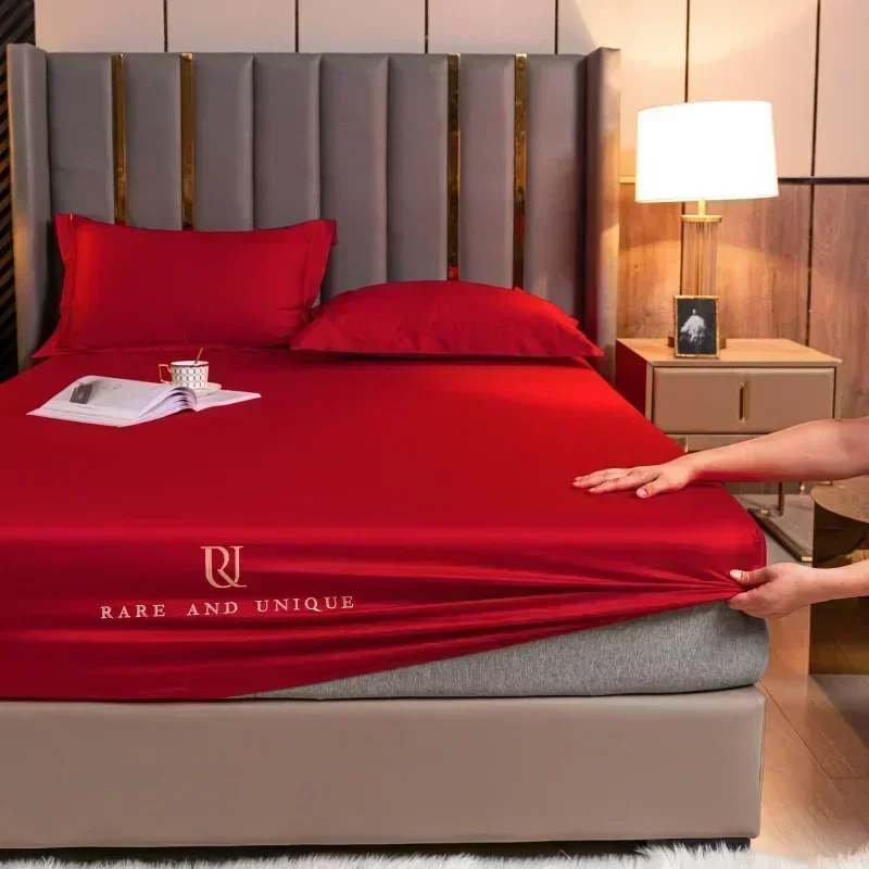 High end all cotton bedsheet three piece set, fully wrapped ultra soft Italian light luxury pure cotton 1341