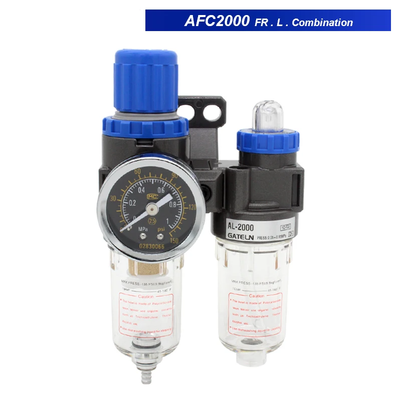 

AFC2000 G1/4" Air Filter Regulator Combination Lubricator ,FRL Two Union Treatment oil water separation