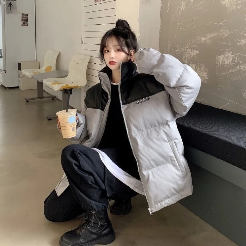 Winter Women Fashion Warm Wool Hooded Pocket Zipper Long Sleeve Windproof Fur Thicken Solid Colors Coat Padded Jackets New Parka