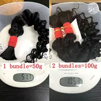 Cheveux humains naturels à tresser 26 28 pouces, ondulation profonde, en vrac, pour tresses bohèmes, sans trame, extensions de cheveux bouclés vierges 16A 3