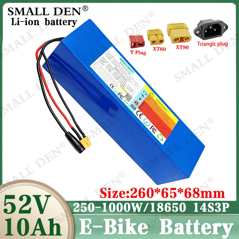 

52V 14S3P 10000mAh Lithium Battery Pack 48V 1000W lithium battery for 48V 52V 58.8V electric bicycle scale, tricycle battery