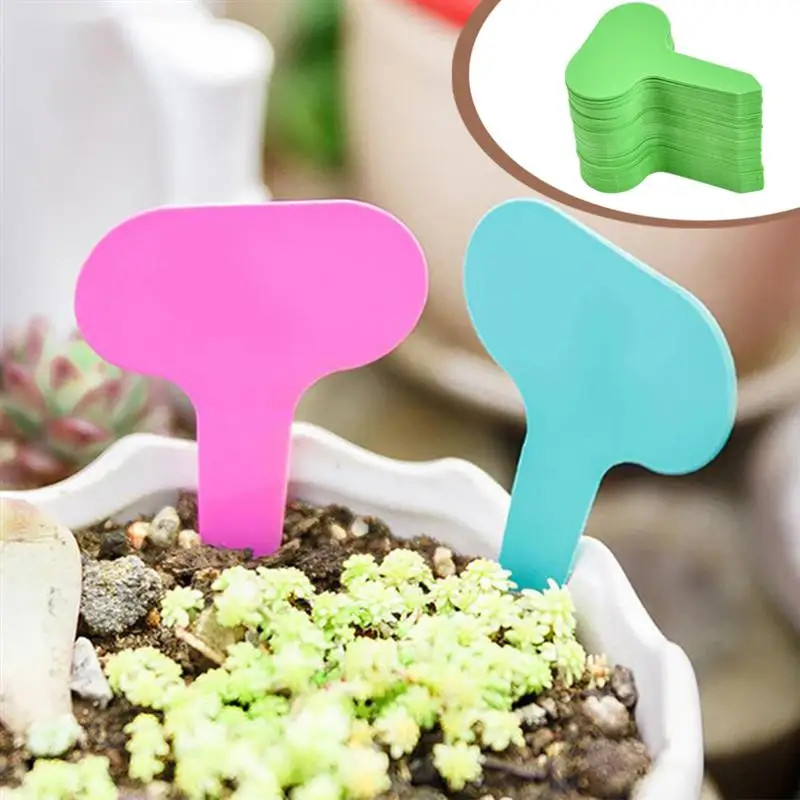 100Pcs Garden Seedling Label Flowers Markers Sorting Tag Gardening Plaques Plants PVC Plate Board Labels Accessories