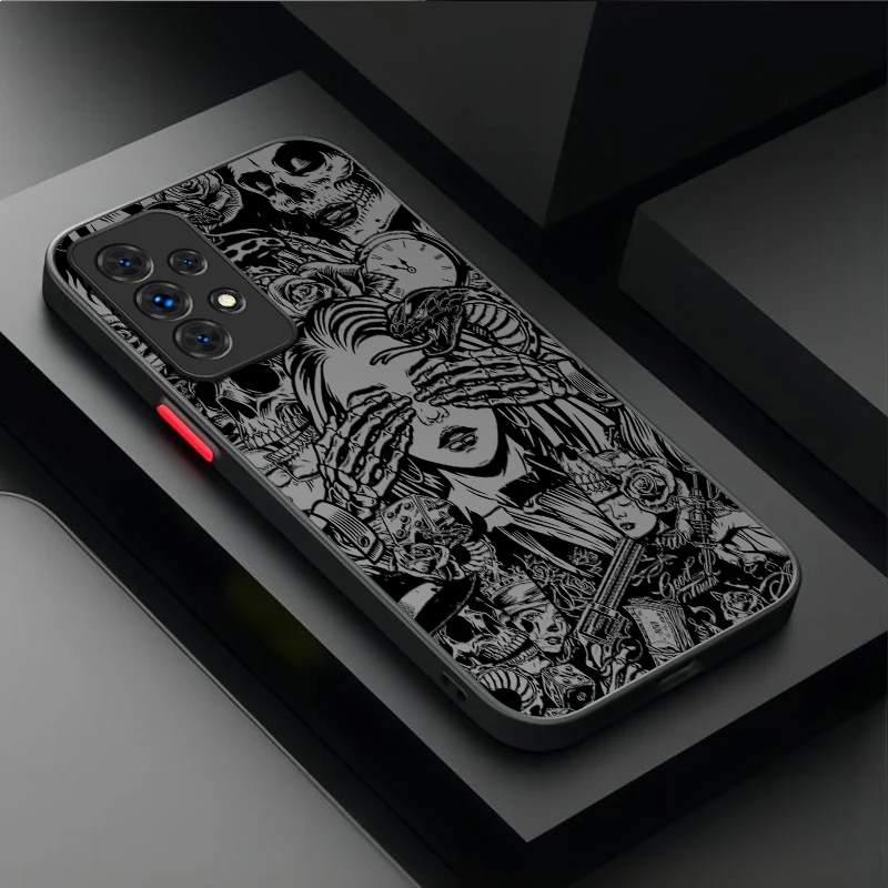 Black Graffiti Skull Phone Case Cover