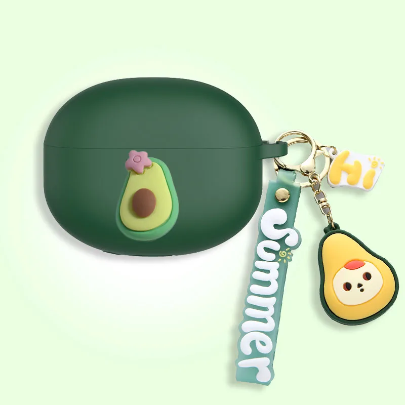 Adorabile Per Jabra Elite 75T Custodia Cute Fruit Avocado Chain Cover Custodia In Silicone Per Auricolari Per Jabra 75T