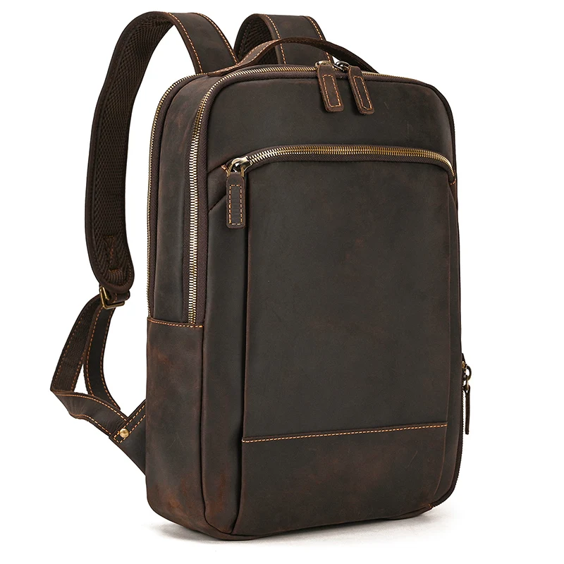 Womens Rustic Brown Leather Backpack Mens Purse