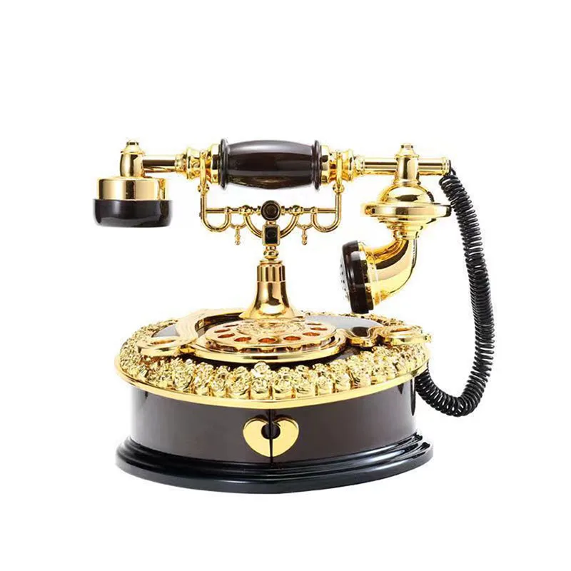 Creative Heart Shape Telephone Music Box Plastic Music Box Desktop Jewelry Storage Home Decoration Kids Toy Birthday Gifts 5