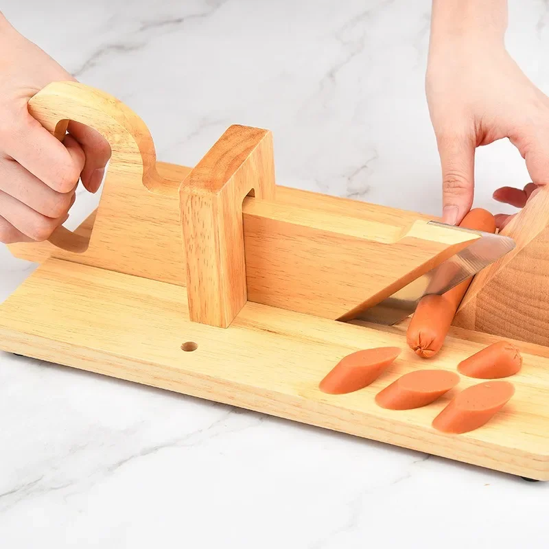 wood sausage slicer wooden chorizo guillotine