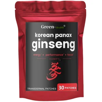 Toppe transdermiche coreane per radici di ginseng rosso, 30 conteggi, messa a fuoco energetica, performance, vitalità, supporto immunitario