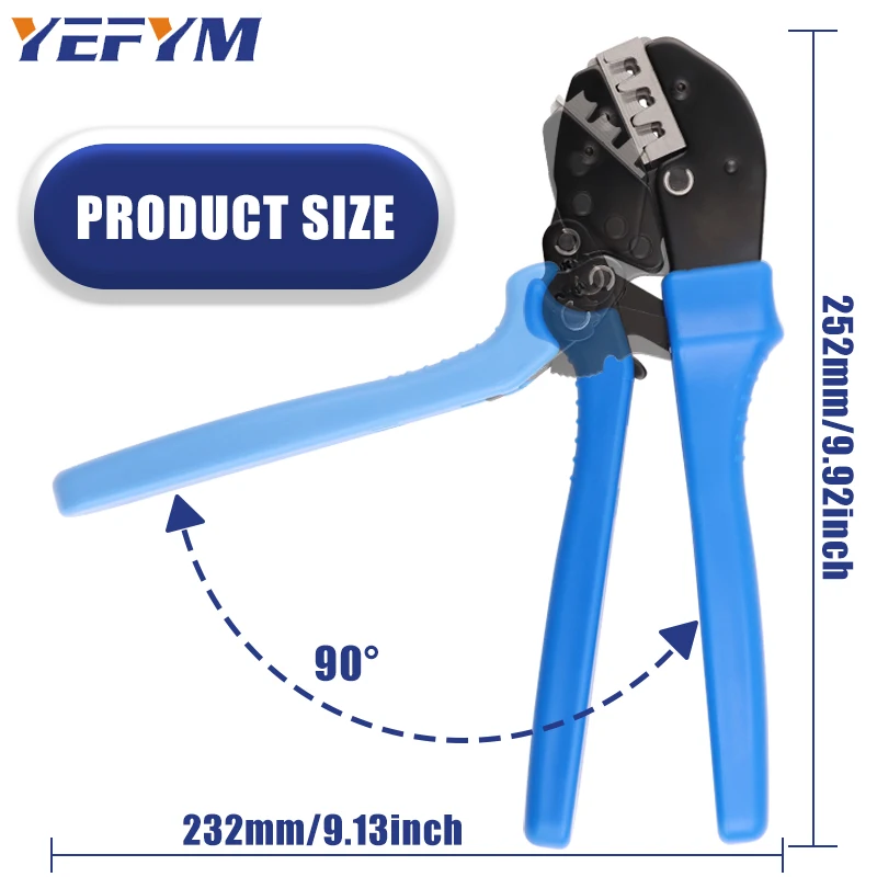 For Open Barrel Terminals YFL-431B Wire Crimping Pliers 6.3/8.2/10.2mm Spade 16-10AMG Crimping Tools Manual Crimp Fold Tools 5