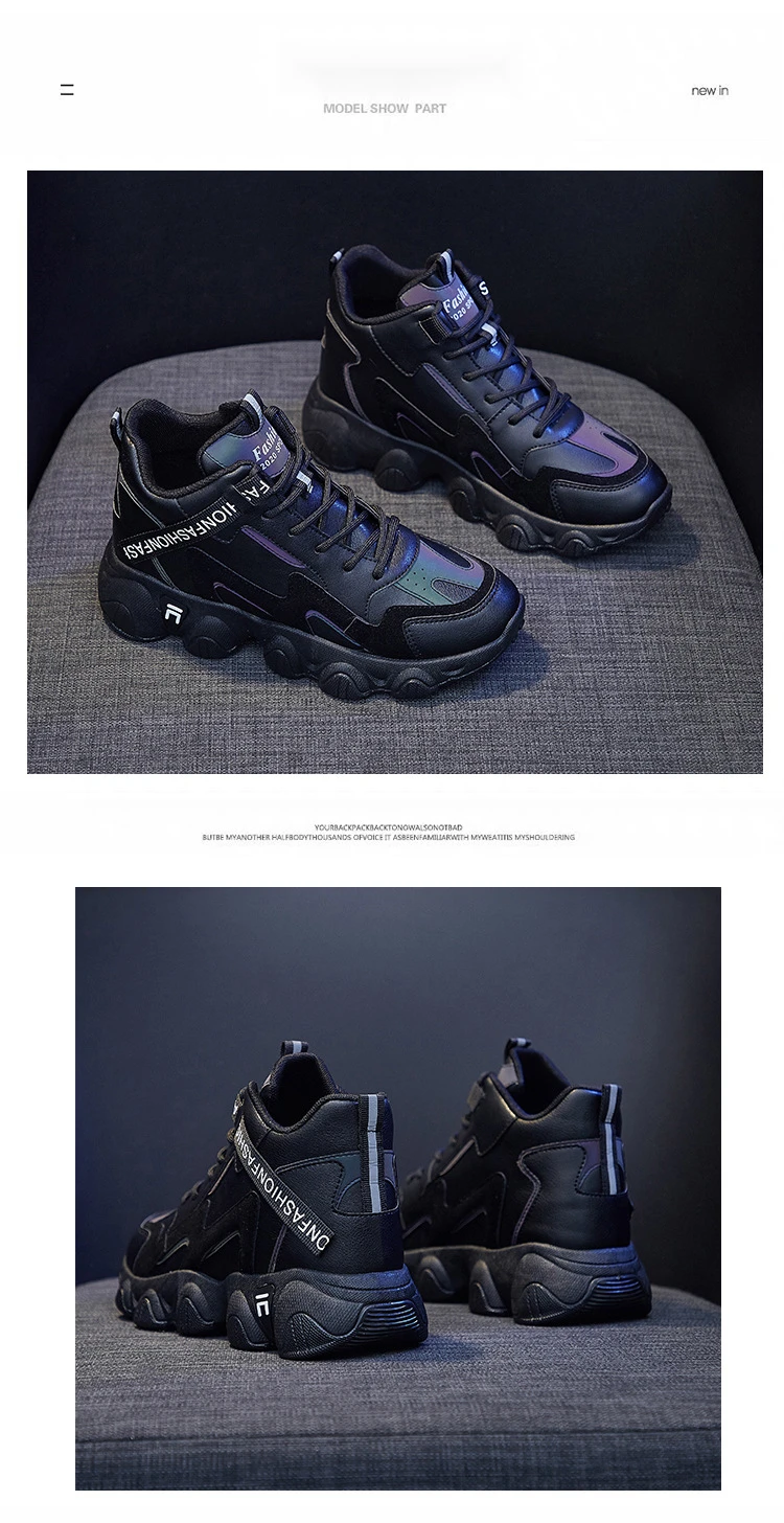 INS Korean version high top dad women's shoe trend 2023 spring new student height sports shoes women's casual shoes 7006_voghion.com