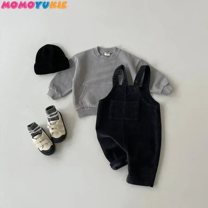 Newborn Clothes Boy's Corduroy Jumpsuit 2023 Autumn Winter Jumpsuits Baby kids clothes Girl's romper Casual Bib Pants Overalls 5