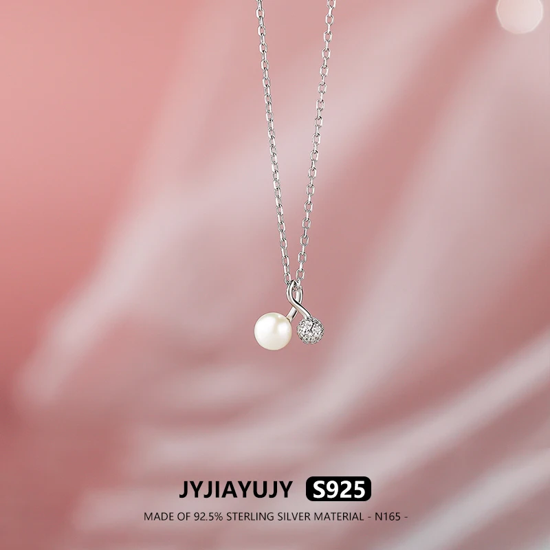 

JYJIAYUJY 100% Sterling Silver S925 Necklace Natural Freshwater Pearls With Silver Ball Fashion Jewelry Gift Daily Use N165