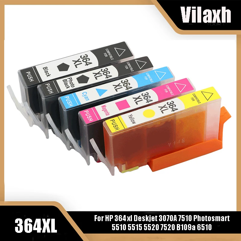 Vilaxh 364Xl Sostituzione Cartuccia D'Inchiostro Compatibile Per Hp 364 Xl Deskjet 3070A 7510 Photosmart 5510 5515 5520 7520 B109A 6510
