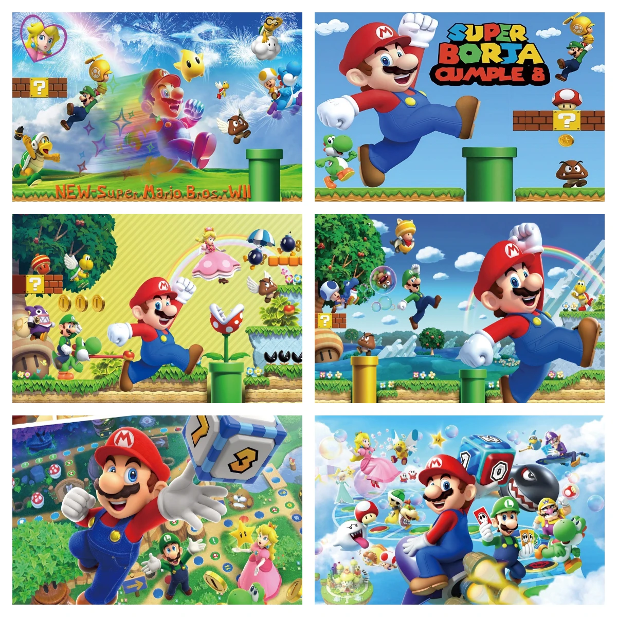 

Super Mario Bros Baby Shower Bowser Backdrop Photography For Background Birthday Party Supplies Studio Kids Props Banner Decor