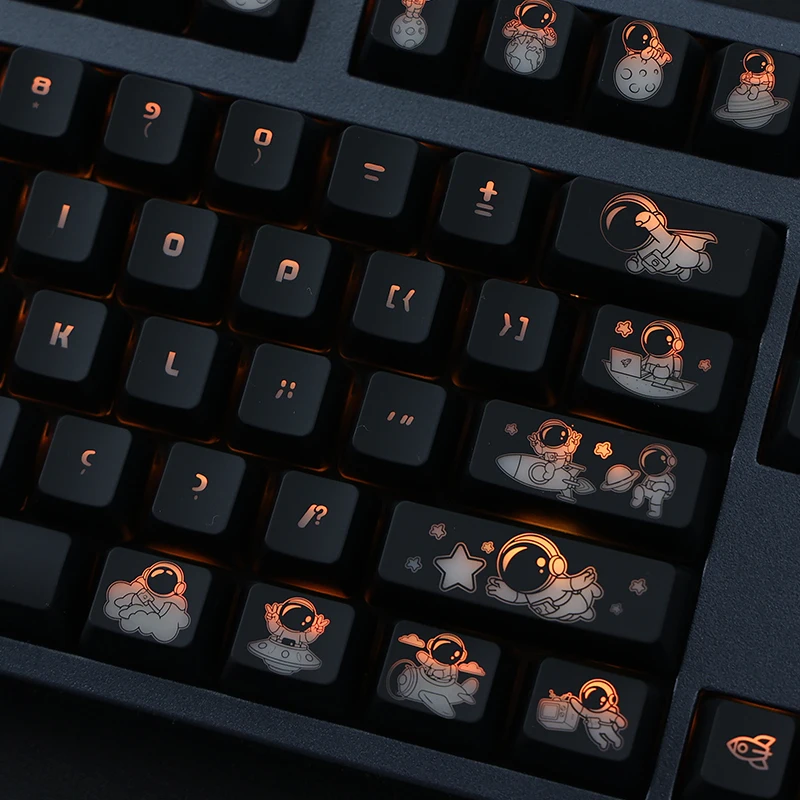 Astronaut Pbt Keycap Oem Perfil Teclado Mecânico Espaço Homem Lua Tema Gaming Key Caps Backlit Rgb Luz Através 108 Chaves Set - Imagem 5
