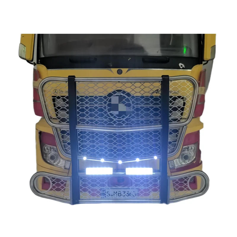 LED Front Bumper Light for Tamiya 1/14 RC Truck Benz Actros 56348 3363 Collision Barrier Cattle Fence Lamp Tractor DIY Parts 5