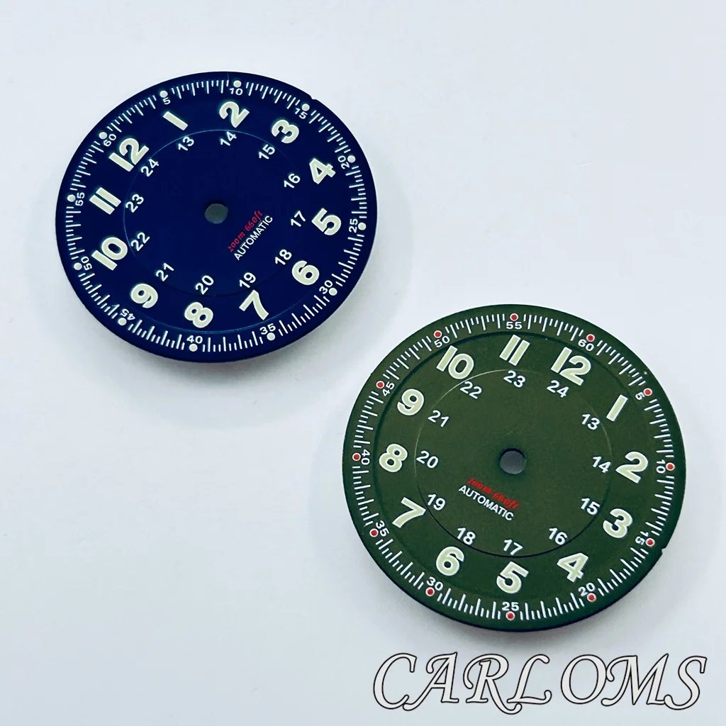 29mm Matte Black/Blue/White Watch Dial Without Logo