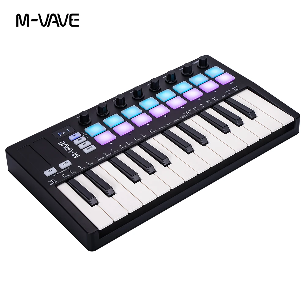 ワイヤレス MIDIキーボード M-Vave SMK25 【新品未使用】 M-vave SMK-25 mini midiキーボード,キー,大文字と小文字の区別