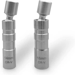 2023 Spark Plug Socket Wrench Adapter 14mm16mm Set Universal Joint Flexible Socket Thin Wall 3/8