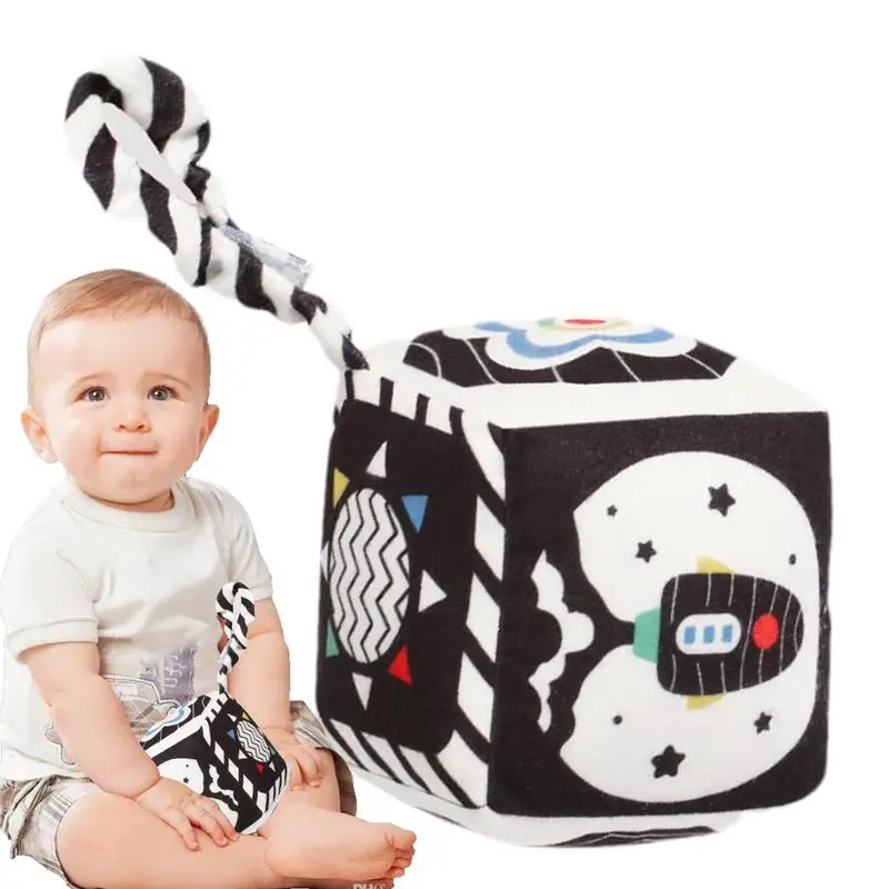

Kids High Contrast Toys Cute Hangable Soft Cloth Crib Toys With Bells Fun Learning Educational Early Developmental Toy