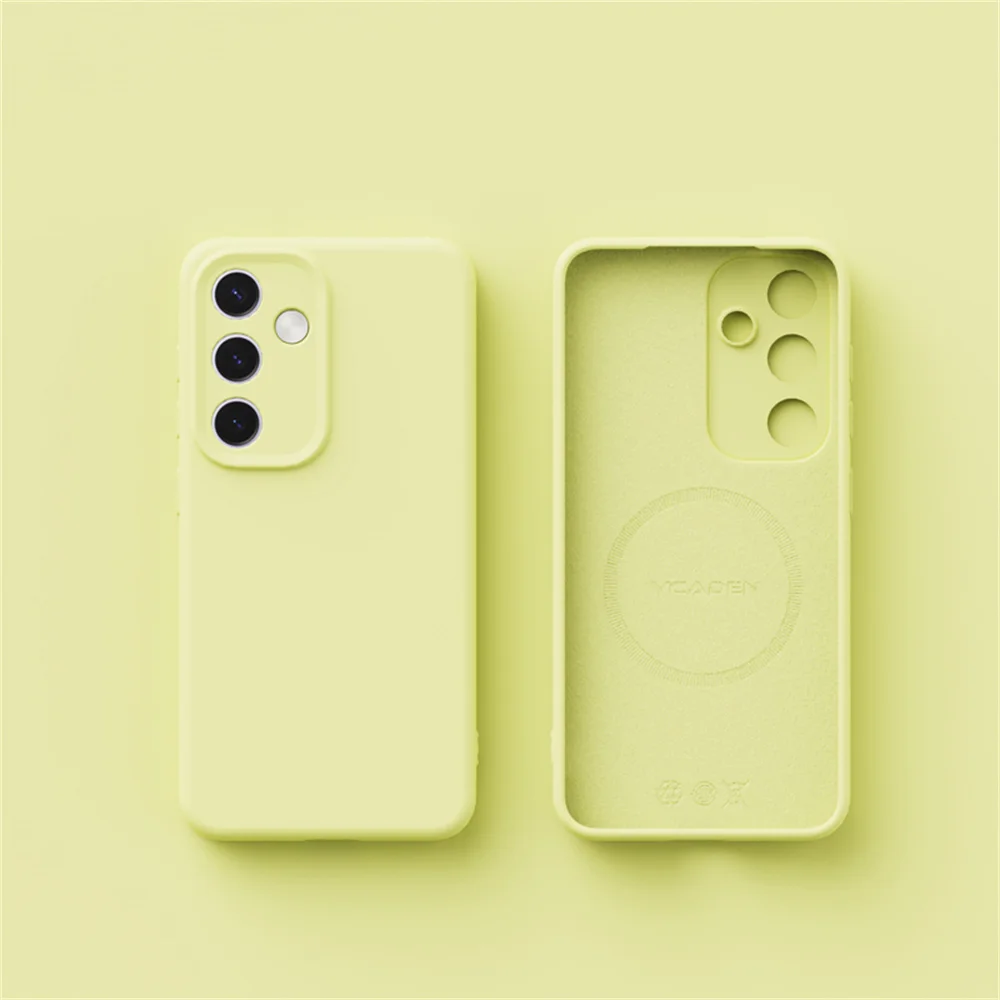 Enhanced Liquid Silicone Magnetic Case with Built-In Flock Cover - Wireless Charging Compatible