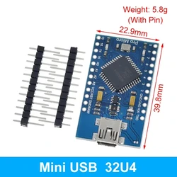 Enhanced Microcontroller Module with USB-C and Pin Headers - ATmega32U4 5V/16MHz (Mini USB)