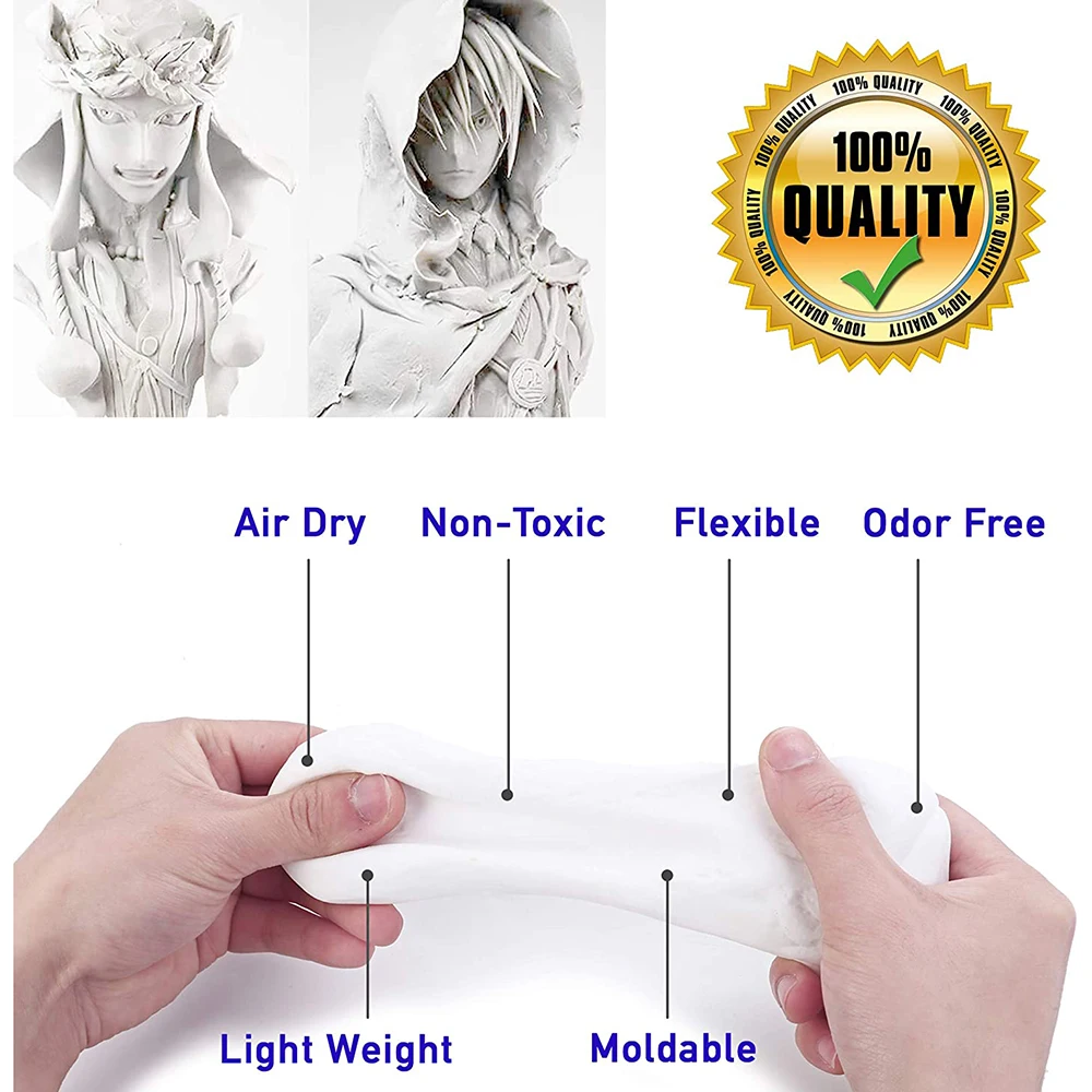 Moldable Cosplay Foam Clay High Density Air Dries Soft Modeling Clay for Cosplay Props DIY Sculpture Emboss Modeling air dried clay set air dry clay